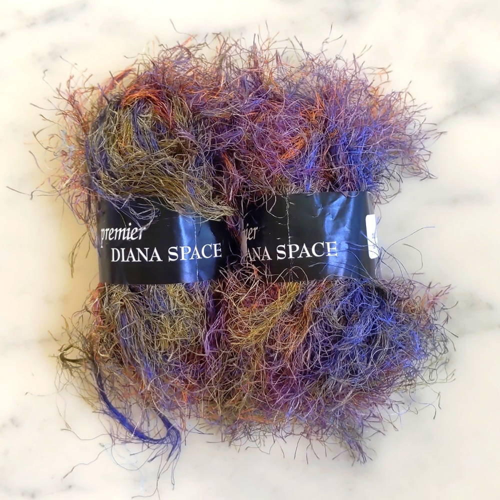 NWT. Premier Diana Space Multicolor Eyelash Yarn Skein Color CSD-14, 2pcs.